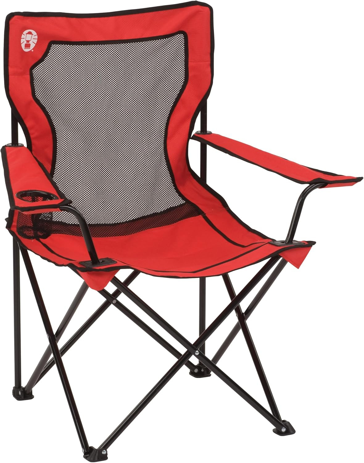 Broadband Mesh Quad Camping Chair with Carry Bag & Cup Holder, Cooling