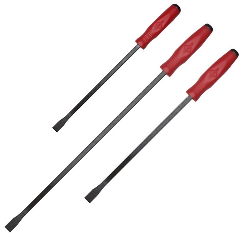 Mayhew 3pc Dominator Pry Bar Set Curved w Hard Hammer Cap 31091 Made in USA