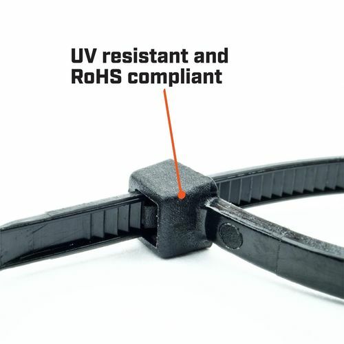 Crescent 200 x 4.6mm Black Cable Ties - 100 Pack