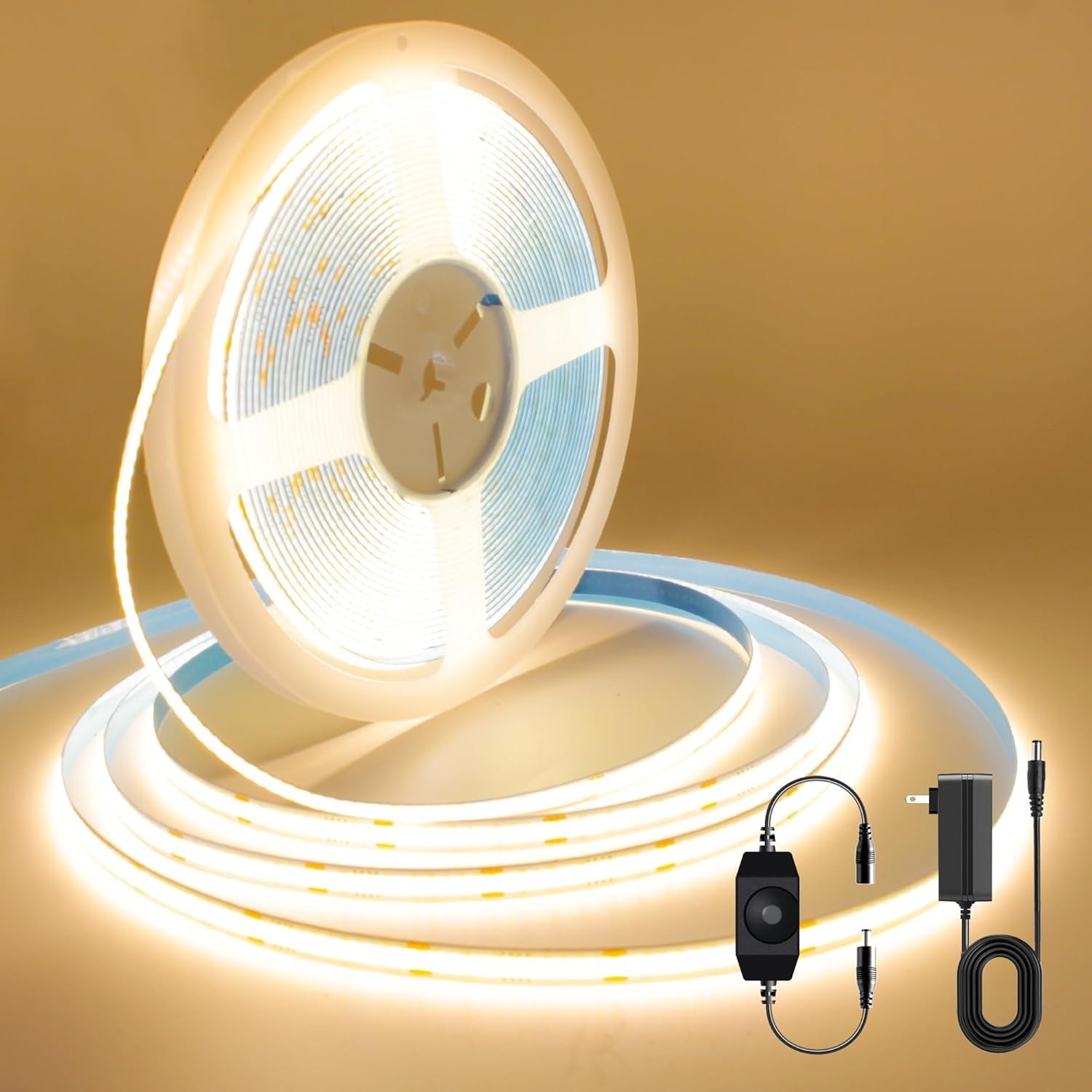 LED Strip, Warm White LED Strip Lights 32.8ft, 2700K COB LED Light Dimmable LED