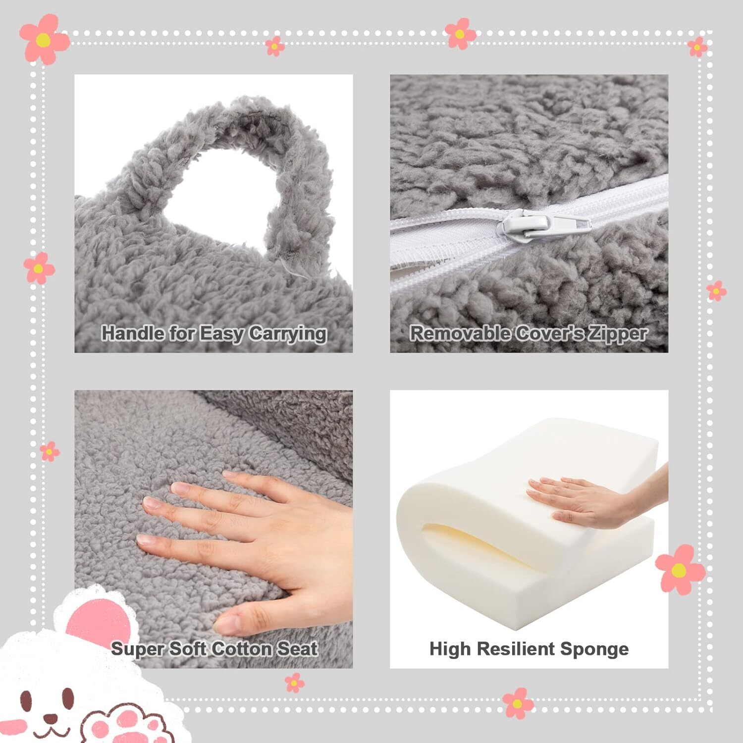 Kids Super Soft Snuggle Foam Padded Chair, Toddler Reading Sofa, Gray
