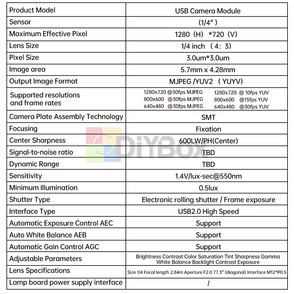 Camera Lens OV9732 Images Sensor Camera Module 1280x720 Webcam Board Free Driver