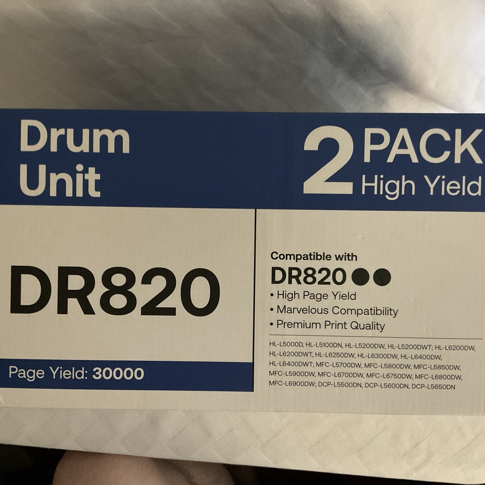 DR-820 2-Pack Drum Unit Compatible Replacement for Brother DR820
