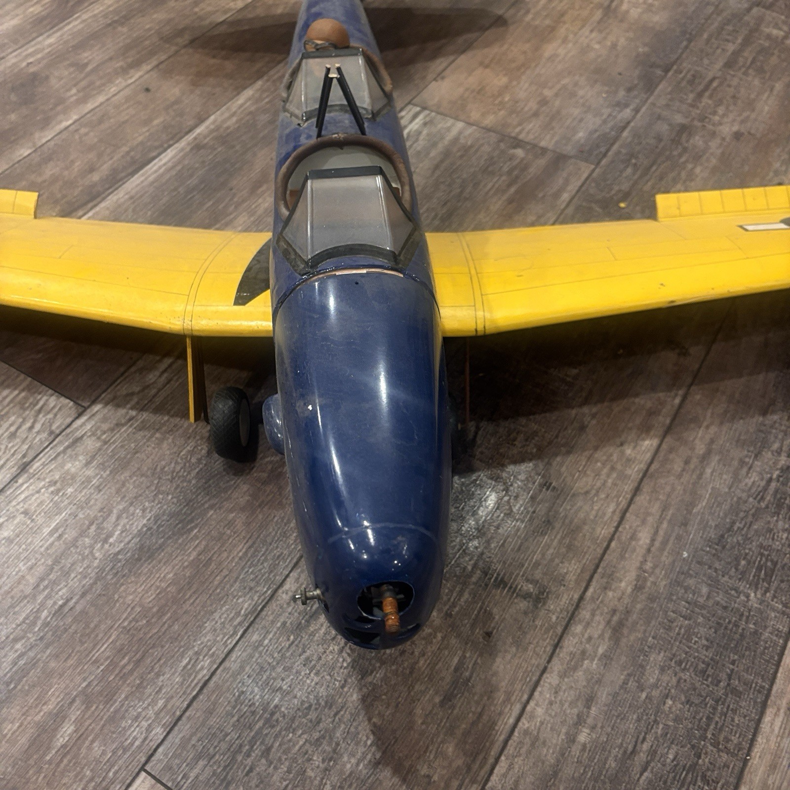 RC Navy Trainer Airplane 43in Wingspan Engine Balsa RC Plane As Is Untested