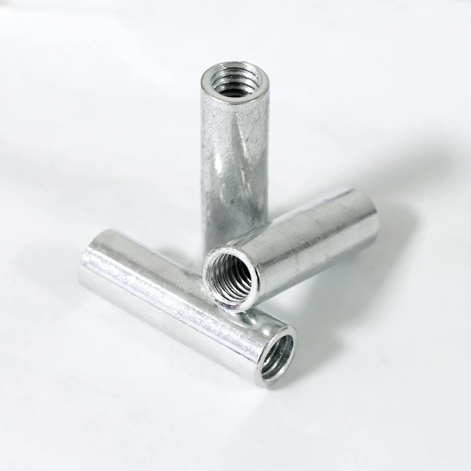20 Packs 1/4"-20 Round Rod Coupling Nuts, UNC Threaded 1/4"-20, Silver