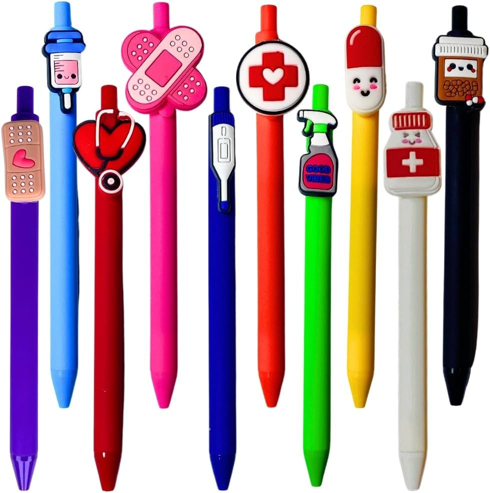 10 PC Nurse Pens | Funny Best Cute Nurses Pen Set Accessories for Work, Nursing