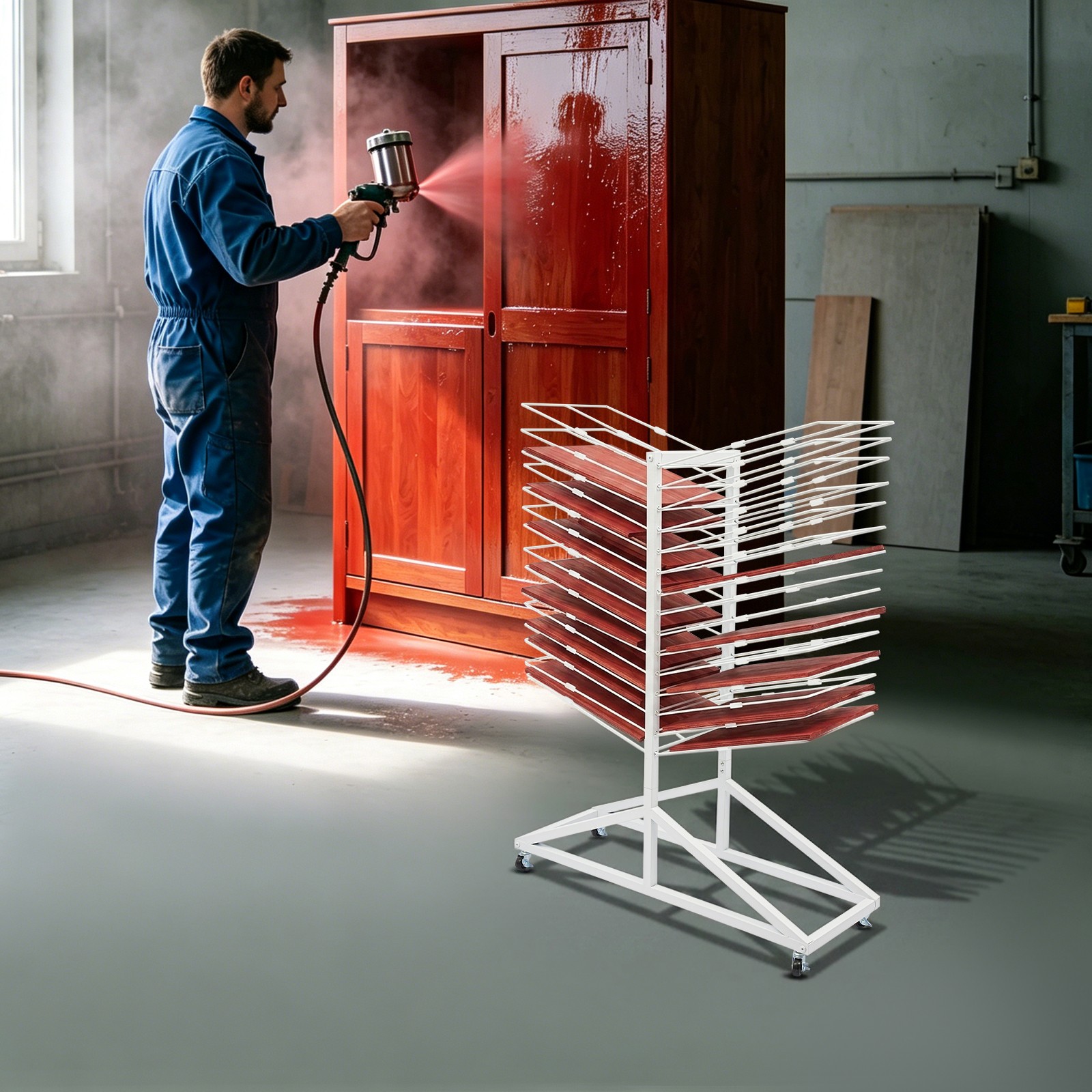 30 Tier Paint Drying Rack, Workshops Paint Drying Rack, Freestanding Drying Rack
