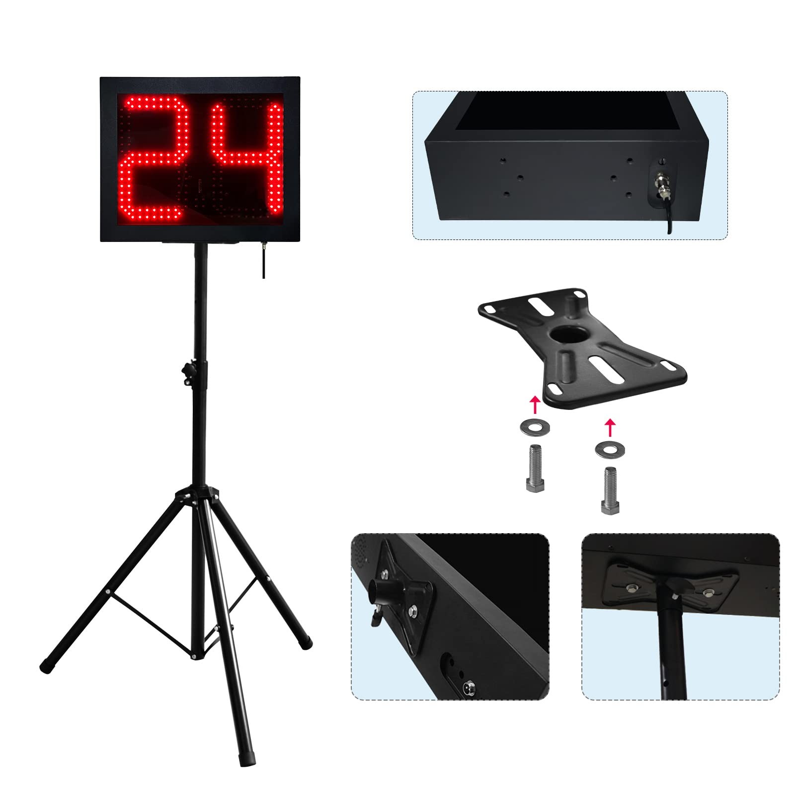 2 Units Basketball Timer Shot Clock & Controller,14/24 Seconds Countdown Cloc...