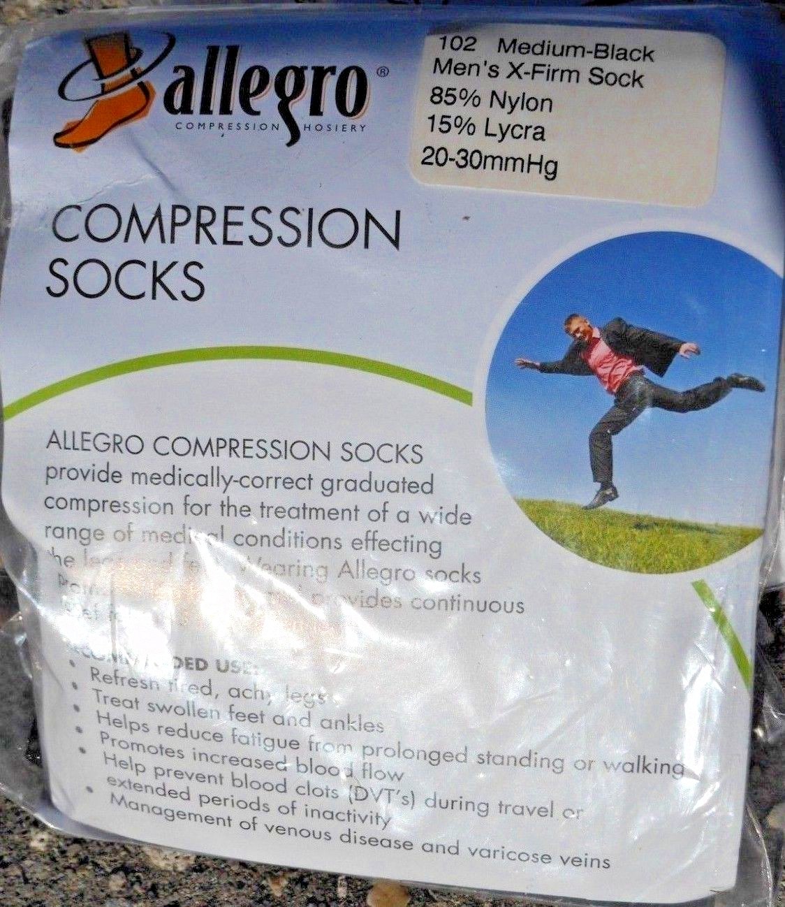 NEW Allegro X-Firm 102 Men's Compression Knee Highs 20-30 mmHg Medium-Tan