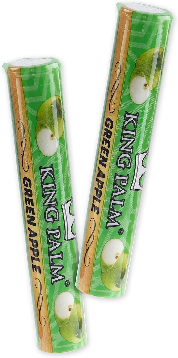 King Palm | Mini | Green Apple | Pre Rolled Cones | 1 Cone per Tube, 2 Packs