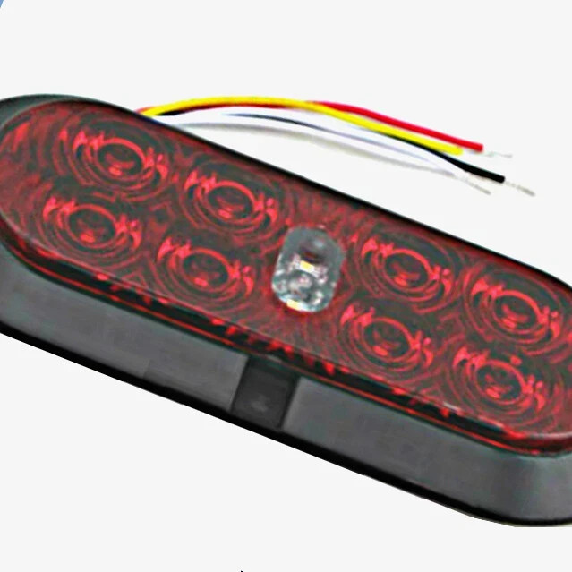 T70 STT 6" Oval Surface Mount Stop Tail Turn Back Up Reverse Light 10 LED Tecniq