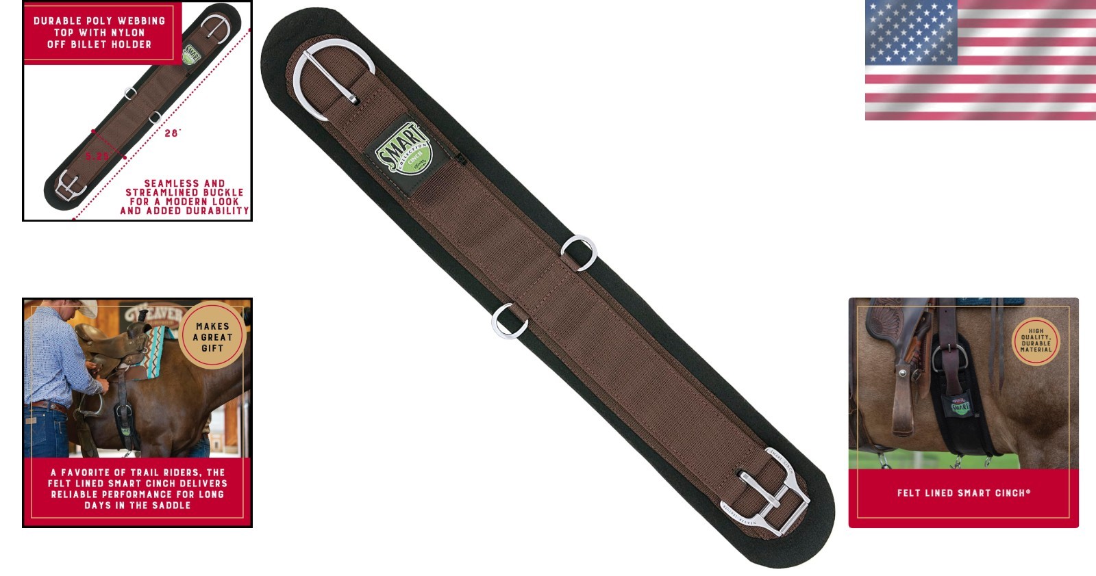 High Performance 28-inch Felt Lined Smart Cinch Brown Easy Tighten