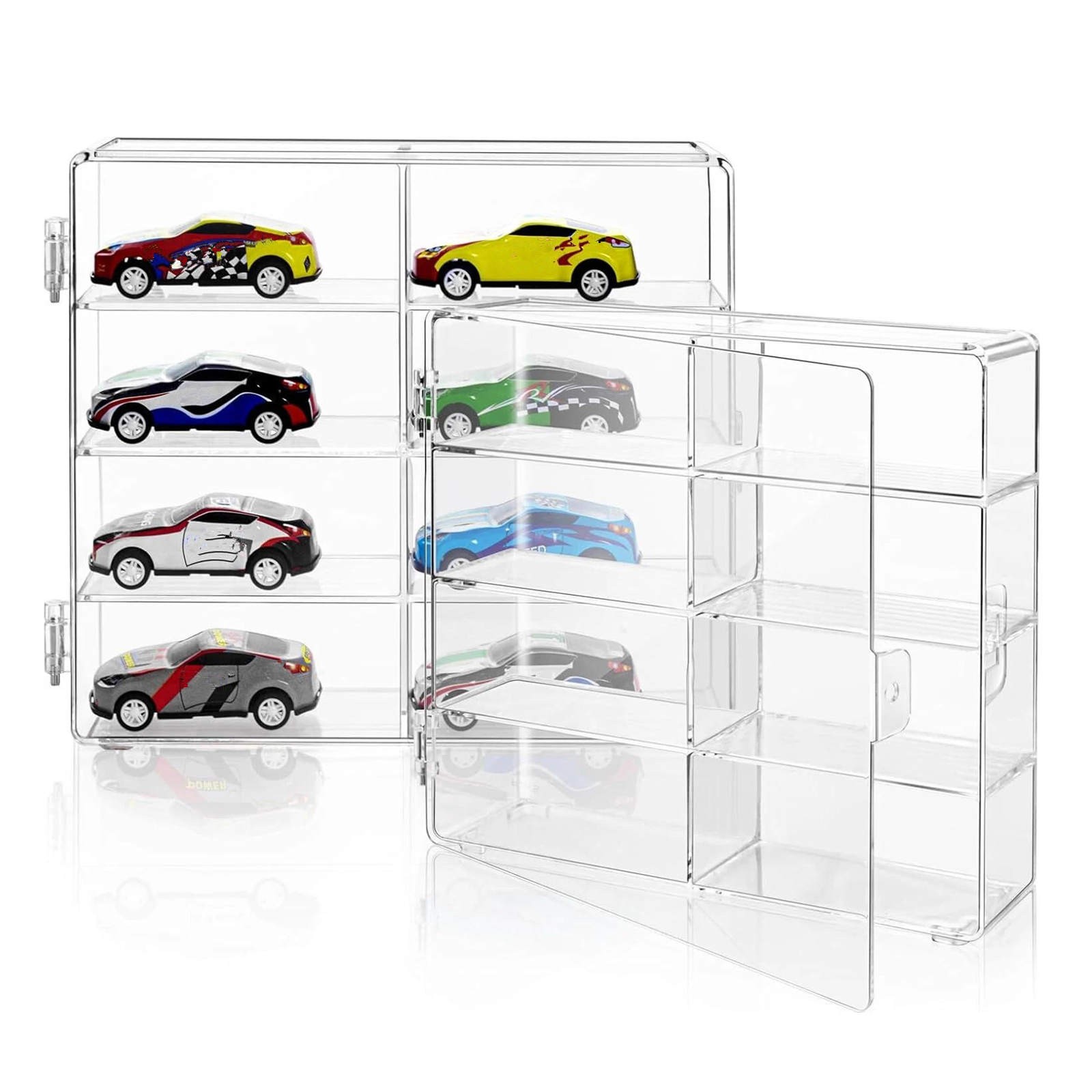 1/64 Scale Diecast Display Case 8 Compartment Clear Storage For Hot Wheels