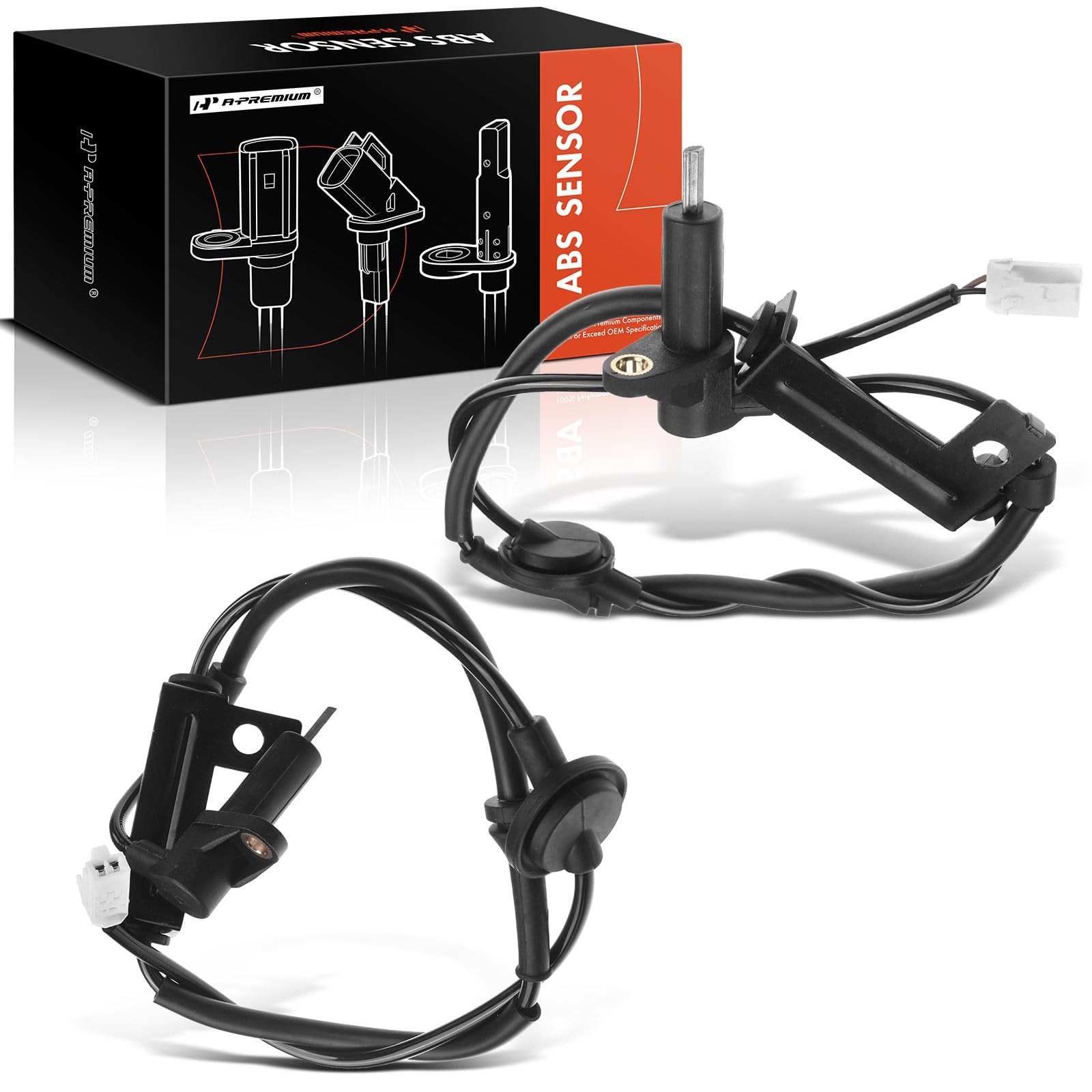 A-Premium 2PC Set Rear ABS Wheel Speed Sensor Compatible with Hyundai Santa Fe 2