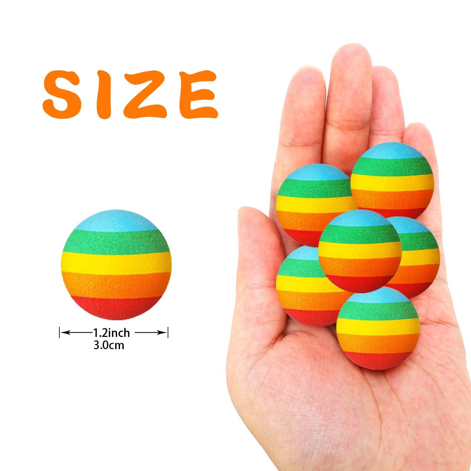48 Pieces Popper Refill Balls, Rainbow Refill Bullet Balls, 1.1 Inch Foam Bul...