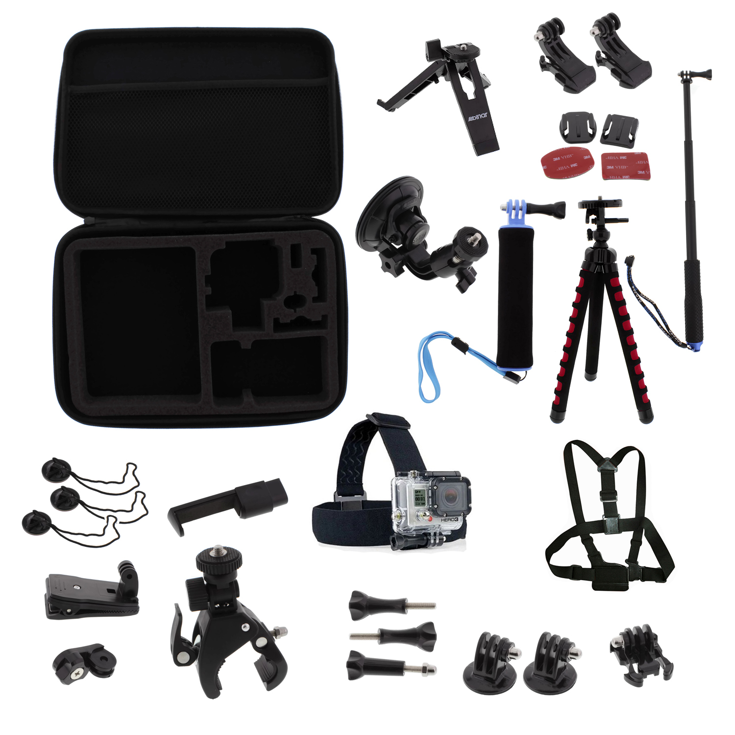 Tripod Floating Handle Head Chest Mount Accessory Kit For GoPro Hero 1/2/3+/4/5