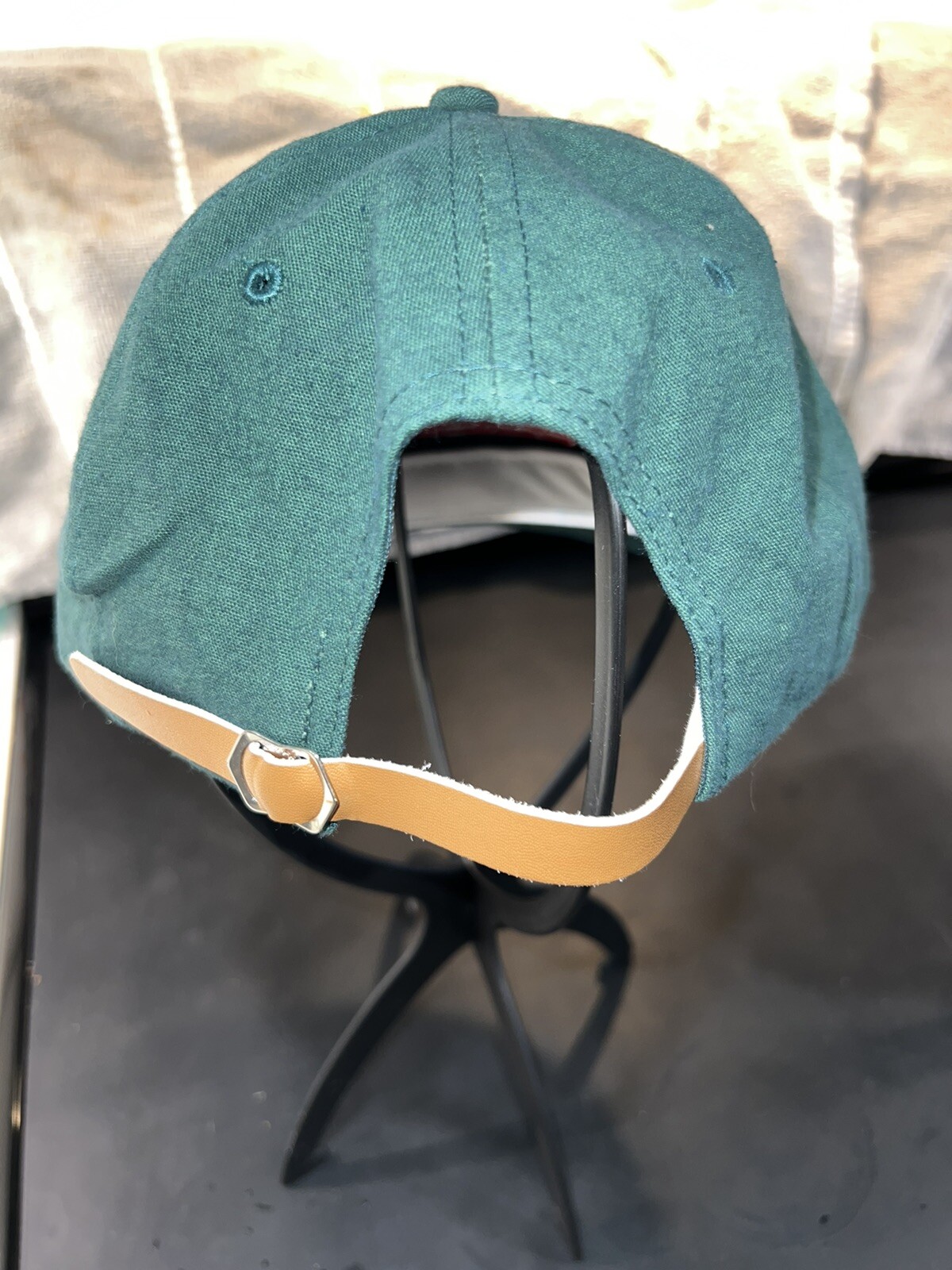 New Age Dark Green American Flag Patch on Front Cotton Cap Hat EUC Adj