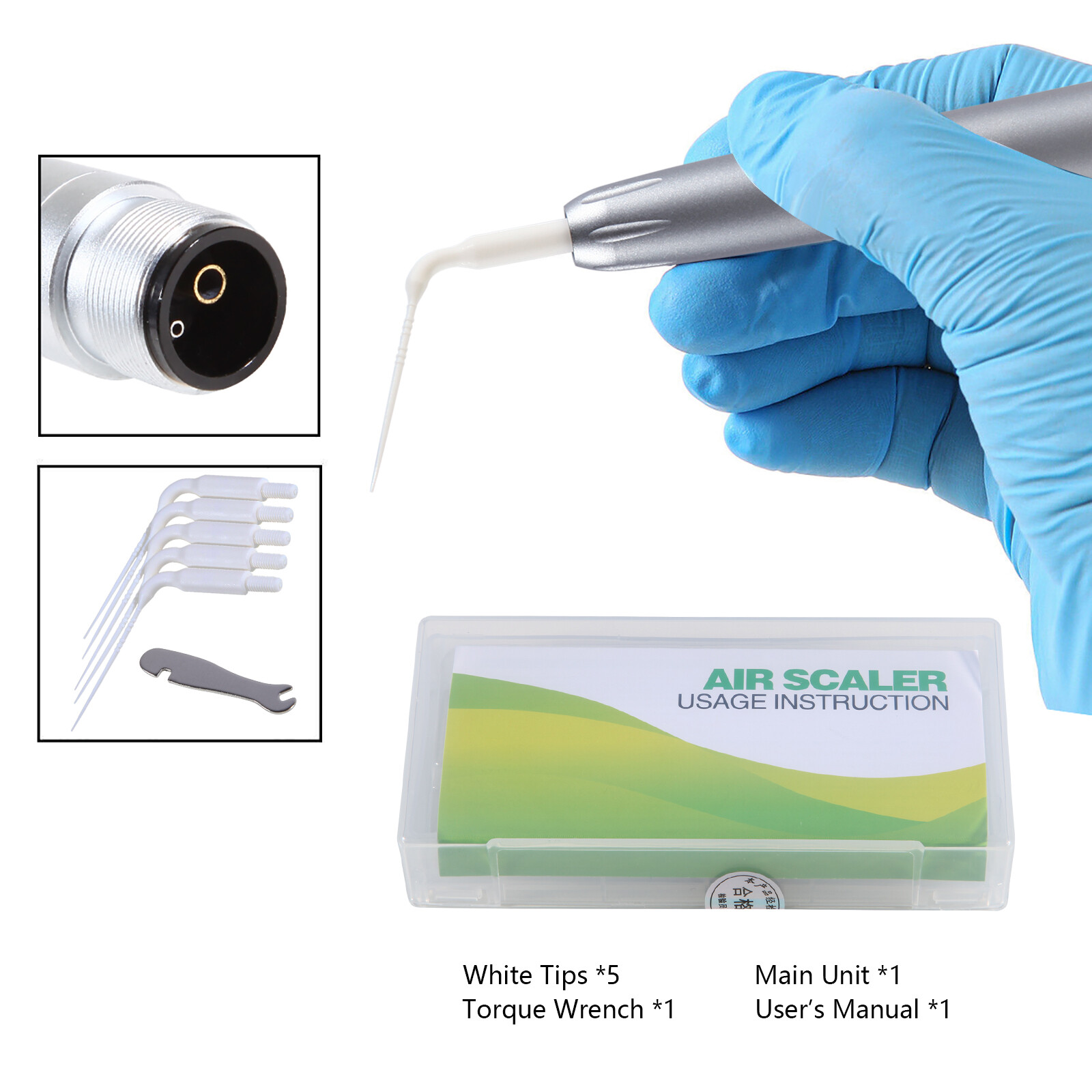Dental Air Scaler Handpiece 5 Endo Irrigation Tips Compatible with KAV 2Hole DL