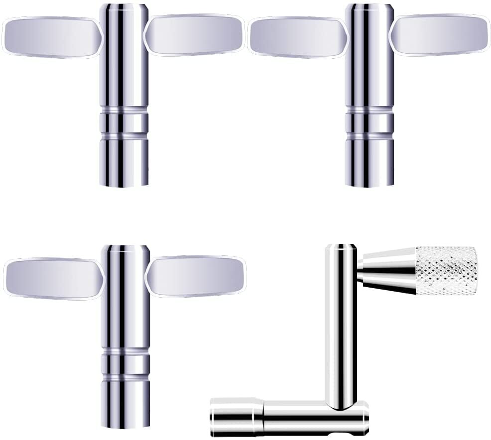 NEW 4 Pack T-Type and Continuous Motion Speed Z Drum Key Set - Universal Tuning