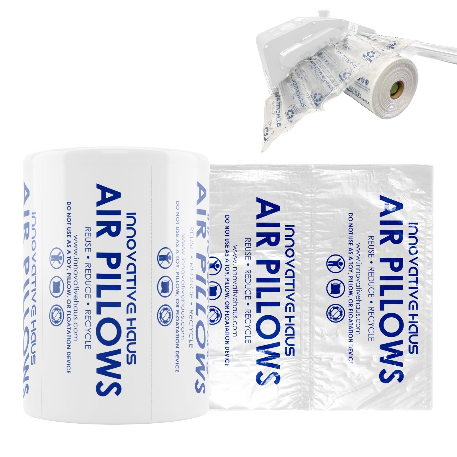 984 Feet 4 Inch x 8 Inch Air Pillow Film Roll - Package Shipping Cushioning