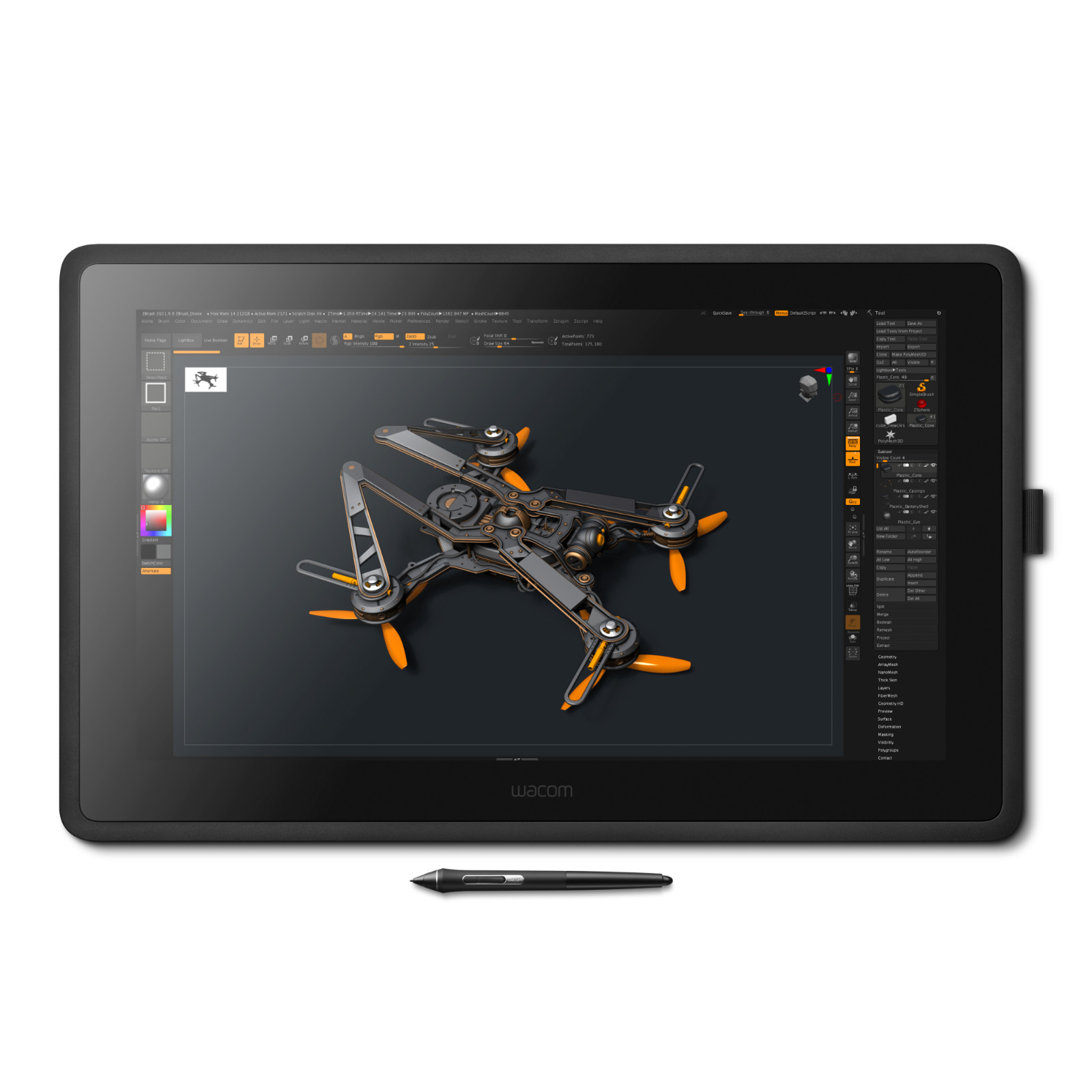 Wacom Cintiq 22 21.5" Drawing Tablet Anti-Glare HD Screen DTK2260K0A, New