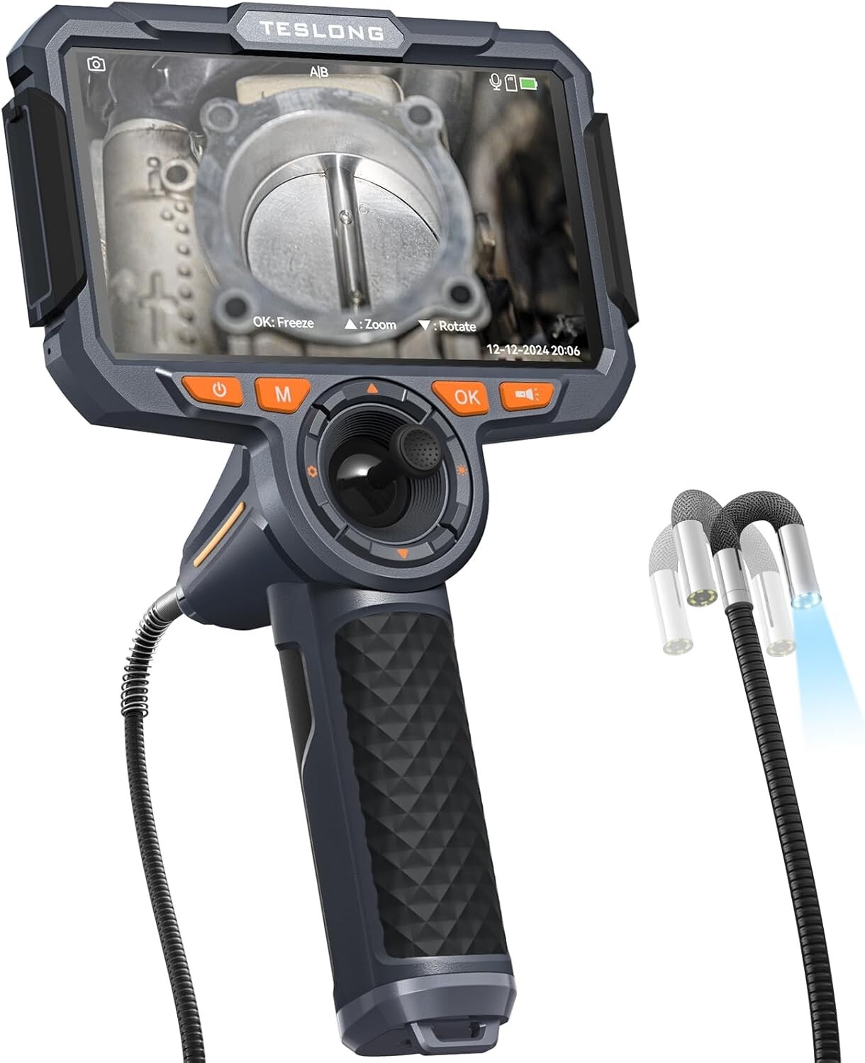 Teslong 360 Articulating Borescope 6'' Monitor Mechanics Inspection Camera