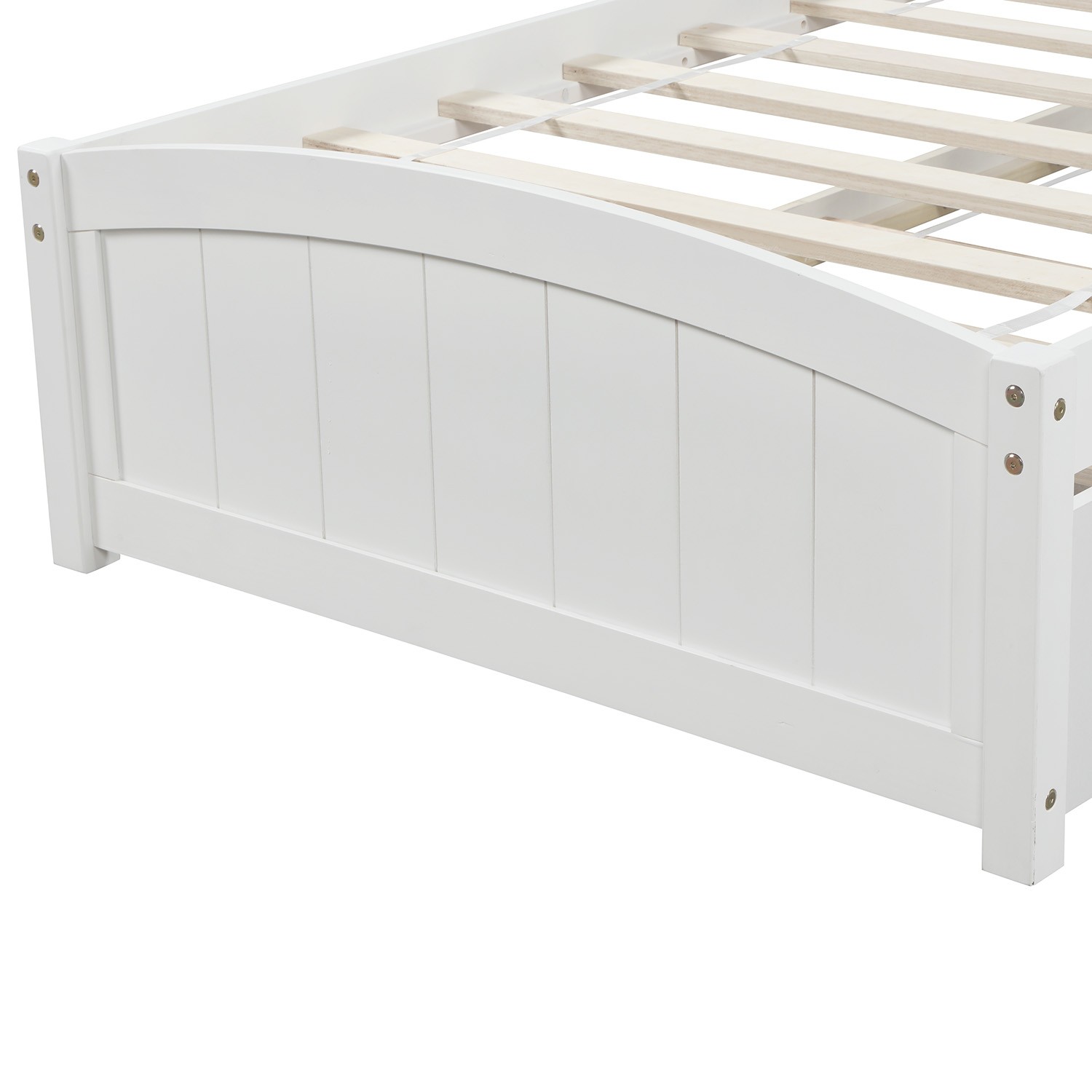 Twin size Platform Bed with Trundle White