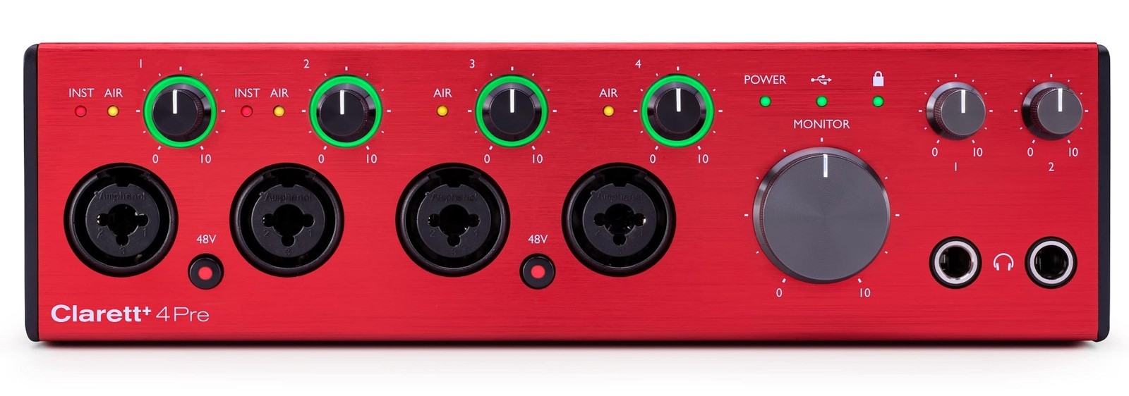 Focusrite Clarett+ 4Pre USB-C Audio Recording Interface, 4 Mic Preamps/JFET/ADAT