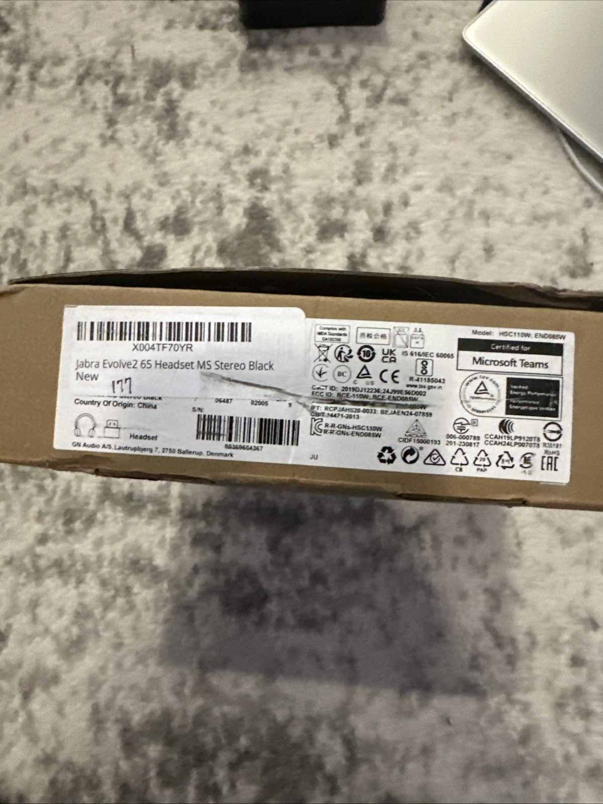 Jabra Evolve2 65 Wireless Headset USB Stereo UC, Bluetooth Dongle, Compatible