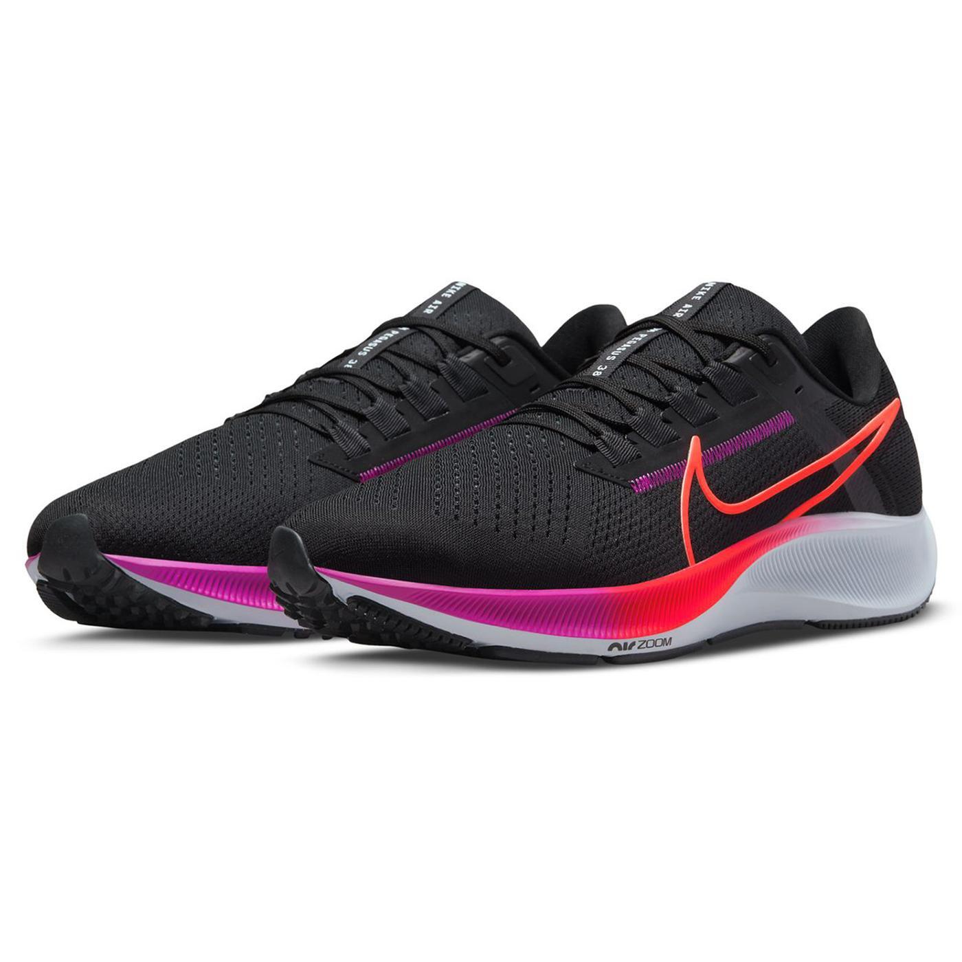 Nike Air Zoom Pegasus 38 Black Crimson Purple Sz 10 CW7356 011 Running Shoes