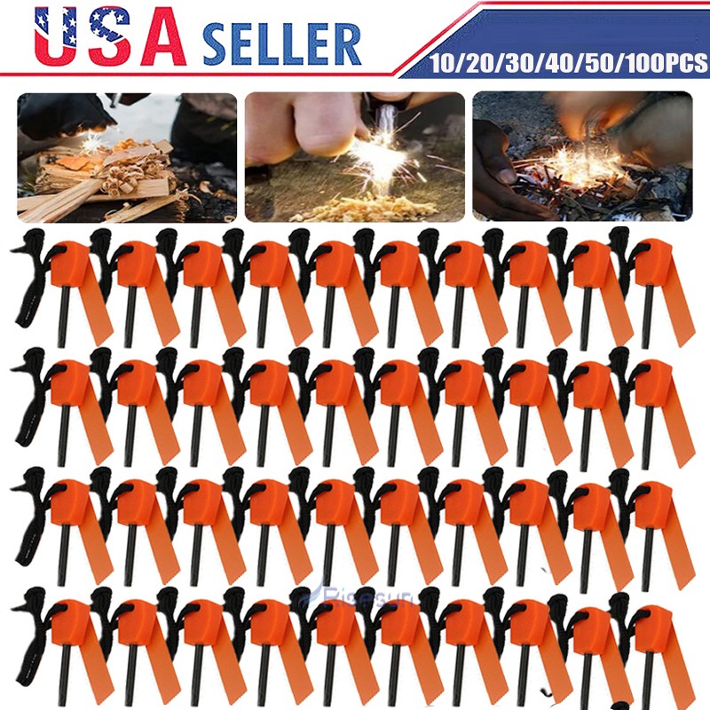 Outdoor Wild Survival Ferro Rod Camping Fishing Flint Steel Fire Starter Striker