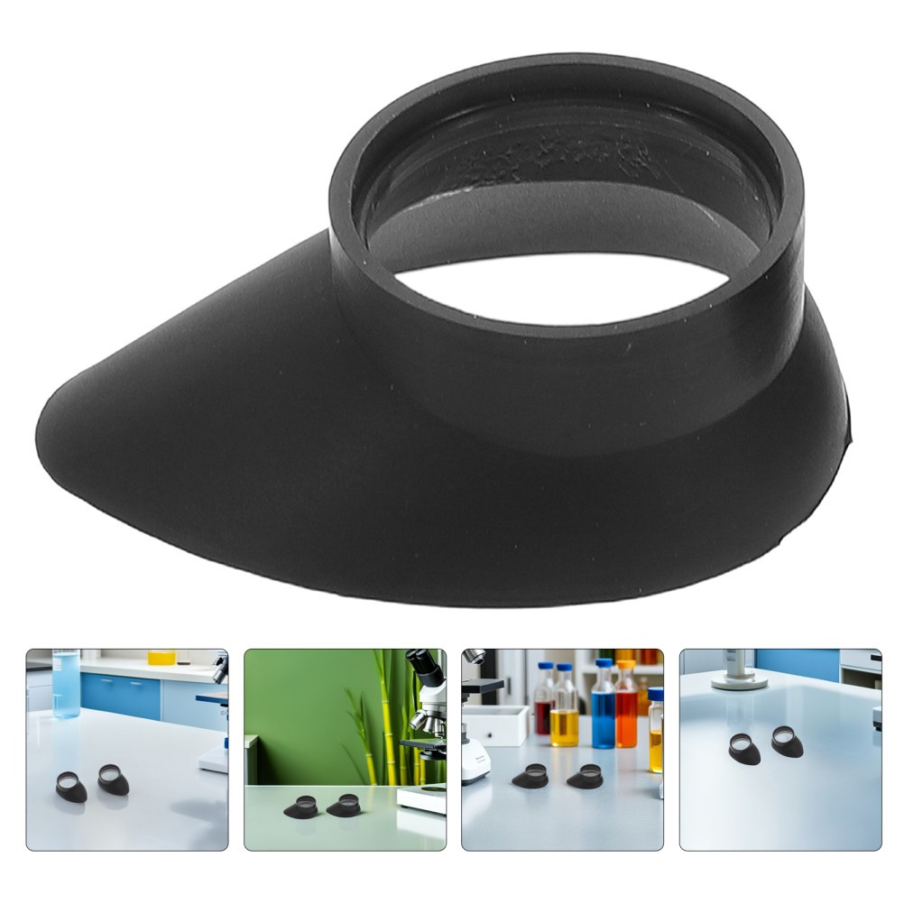 4Pcs Soft Rubber Microscope Eyepiece Caps Protective Black Accessories