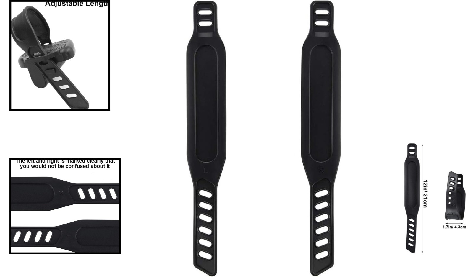 4 Pack Adjustable Bike Pedal Straps for Comfortable Cycling