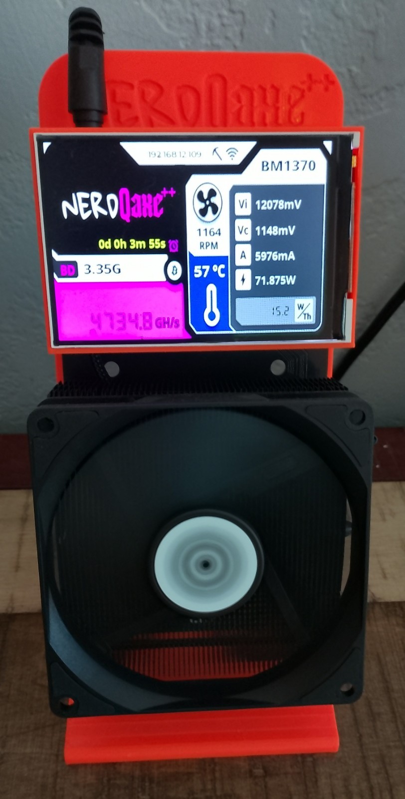 NerdQaxe++ 4.8 TH/s SHA-256 Bitcoin Miner with PSU