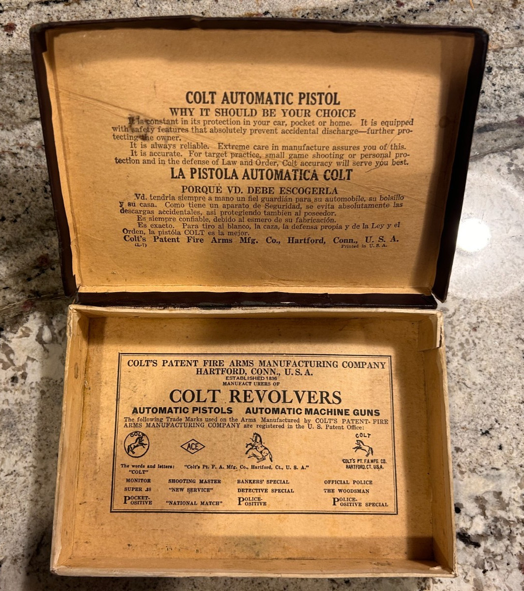 Original Colt 1903 .32 Hammerless Semi-Auto Pocket Model Box