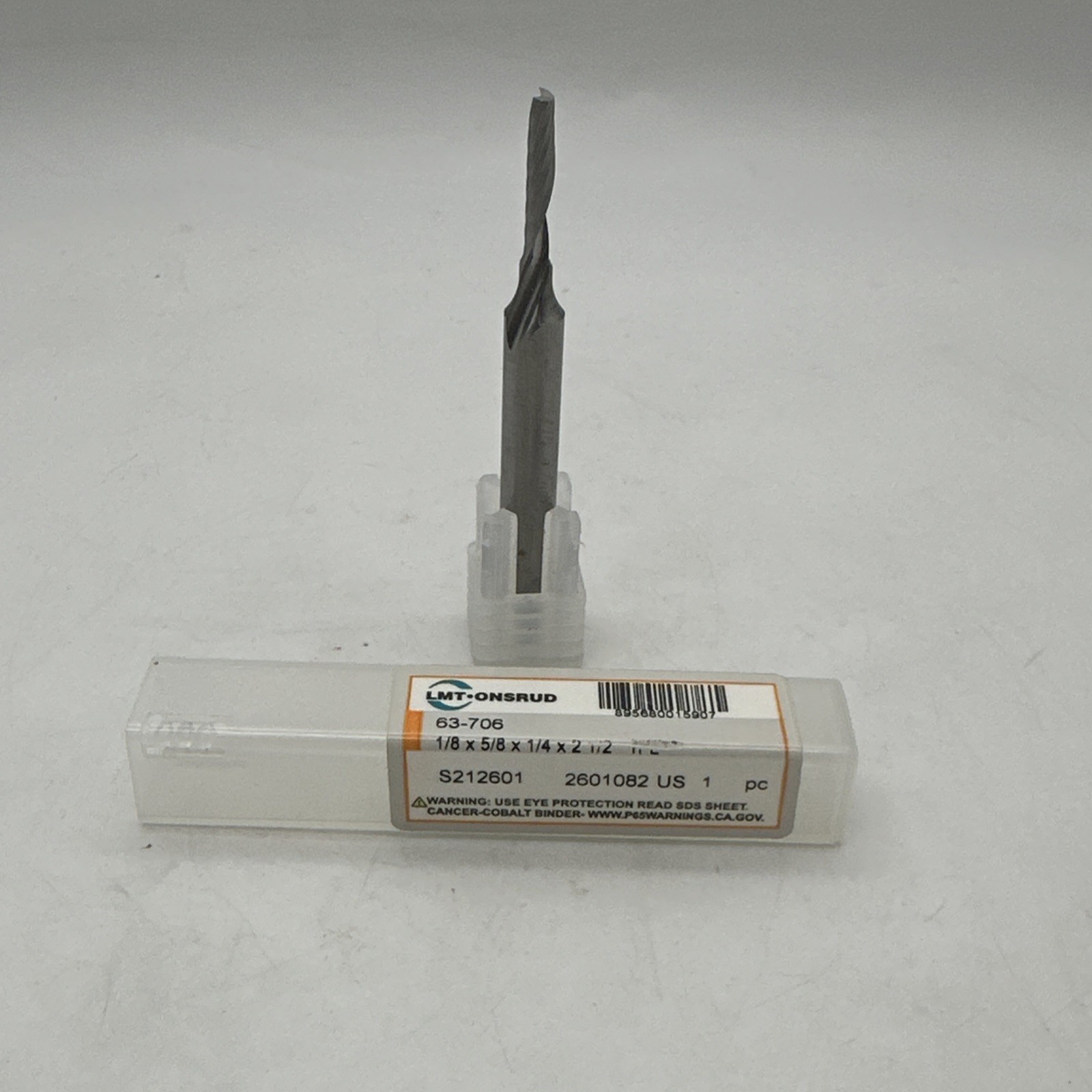 LMT Onsrud 63-706 Carbide  Flute Upcut Spiral O Flute Bit 1/8x5/8x1/4x2 1/2