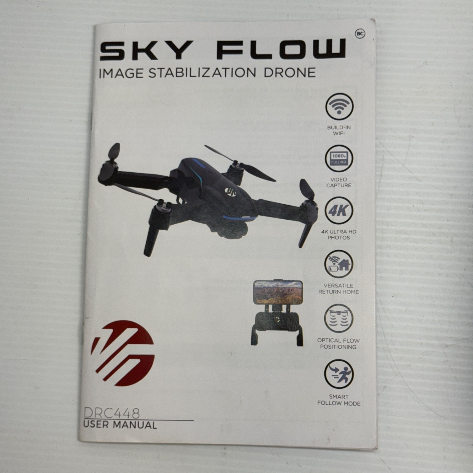 Sky Flow 4K Aerial Camera Drone Image Stabilization & Carrying Case