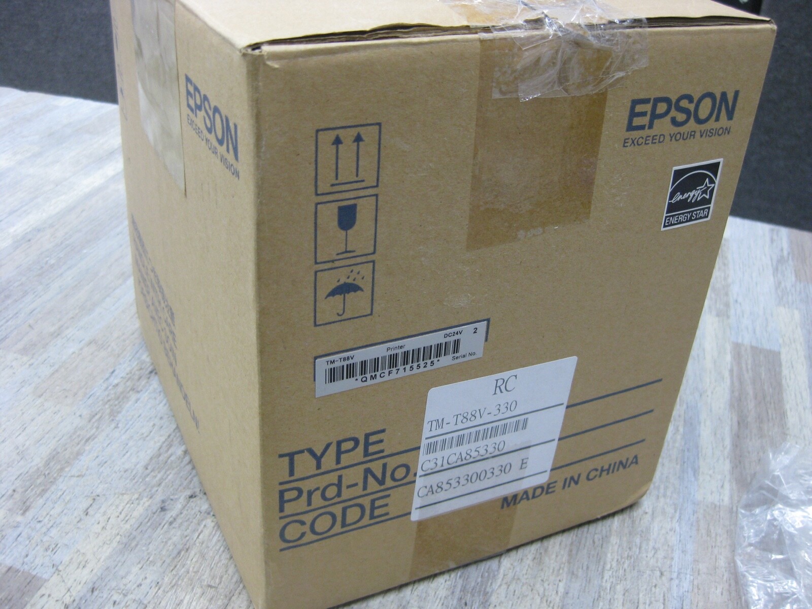 Epson TM-T88V-330 C31CA85330 Ethernet & USB Printer with Power Supply open box