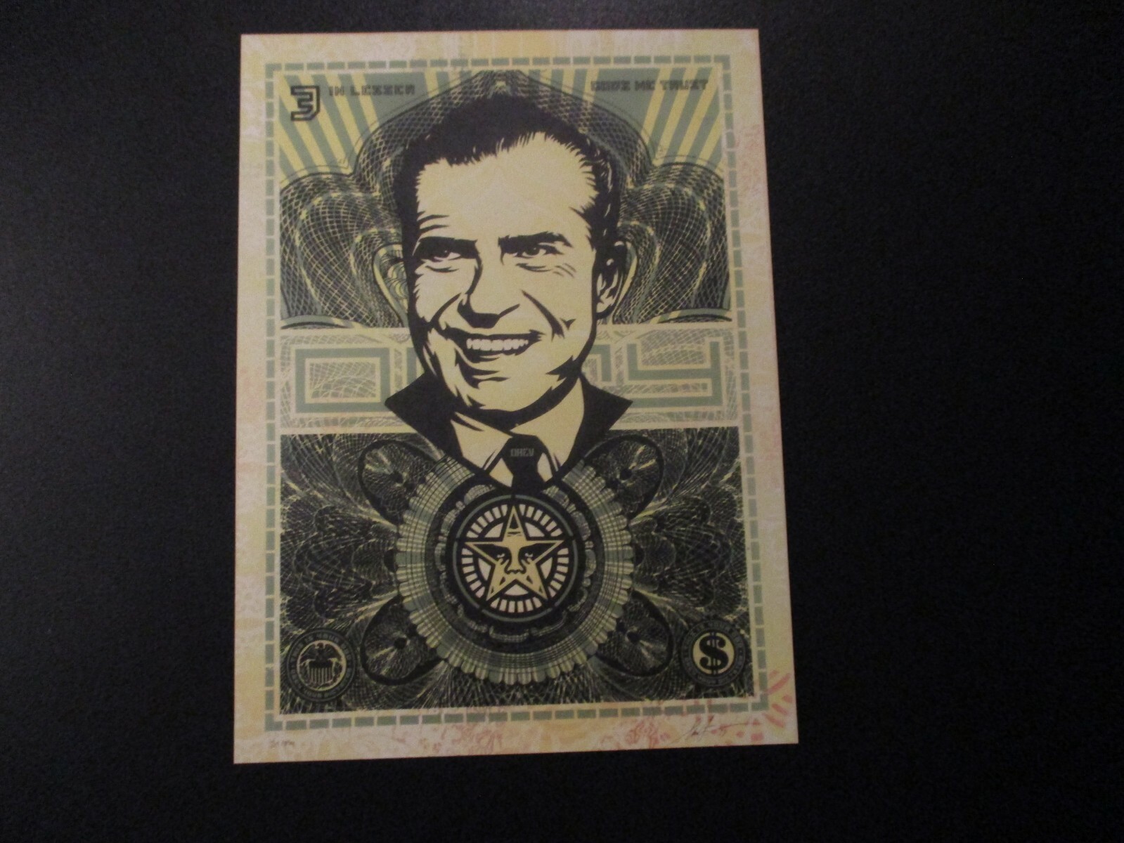 SHEPARD FAIREY Obey LESSER GODS NIXON Facing Th Giant 30th PRINT Postcard poster