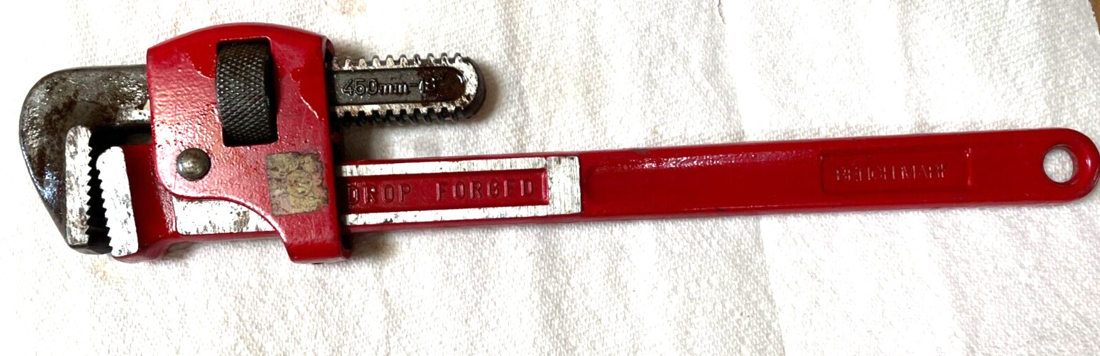 Benchmark 18 Inch Pipe Wrench Drop Forged Monkey Plumber Adjustable Wrench