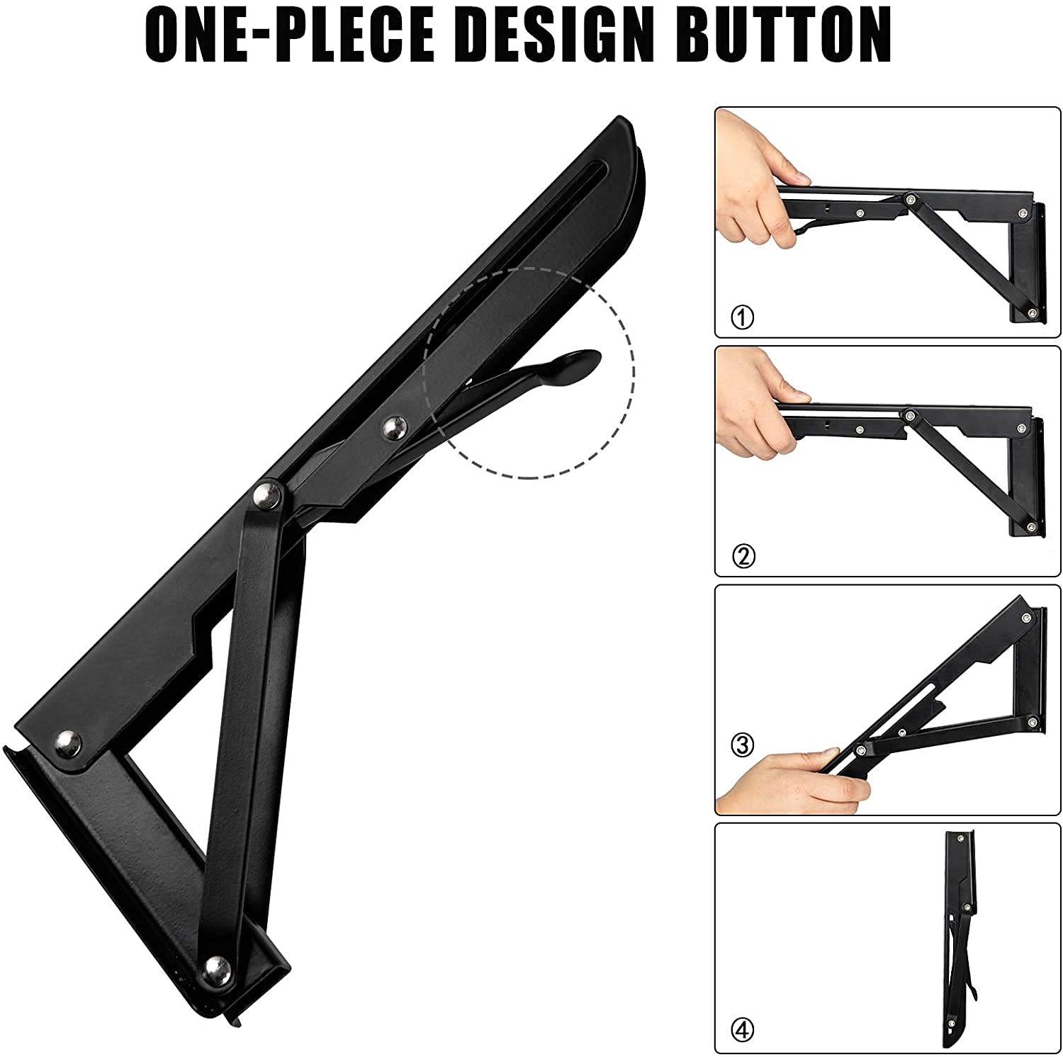 16 Inch Folding Shelf Brackets Heavy Duty Wall Mount 2pcs