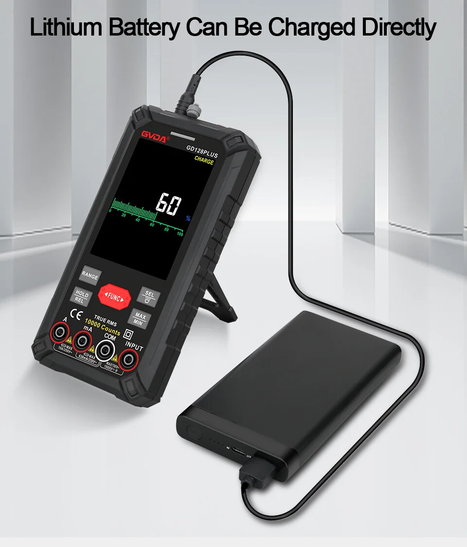 Smart Rechargeable Digital Multimeter True RMS 9999 Voltage Current Multitester