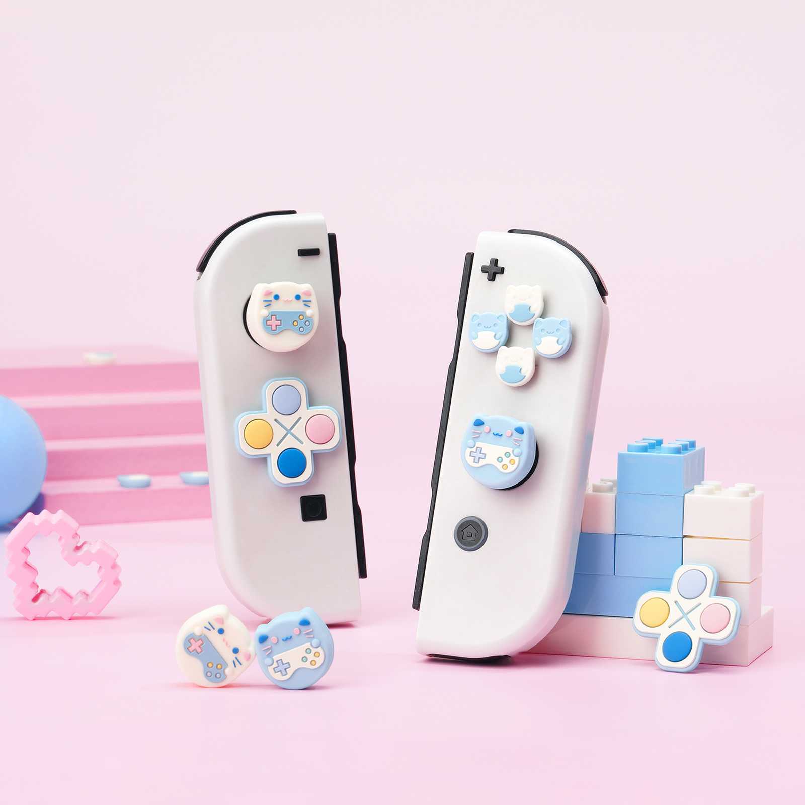 GeekShare D-Pad Button Caps & Thumb Grips for Nintendo Switch/ OLED Game Cat