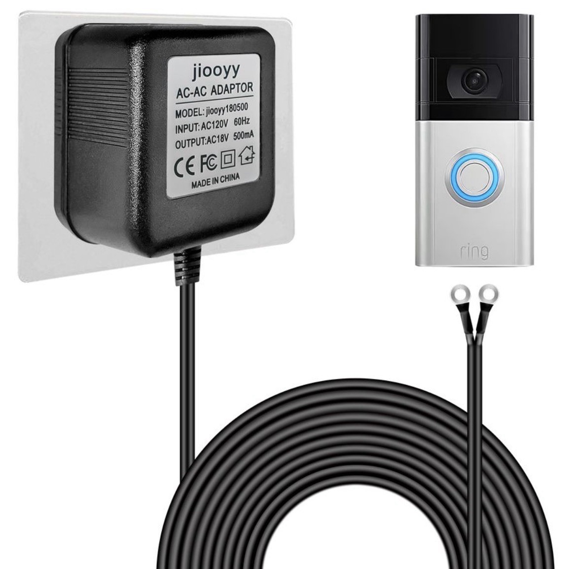 18V500mA Doorbell Transformer - Video Doorbell Power Adapter, for Ring Video ...