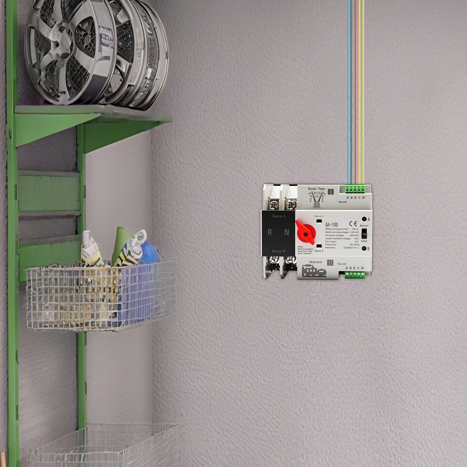 Dual Power Automatic Transfer Switch, 2P 100 Amp Automatic Transfer Switch