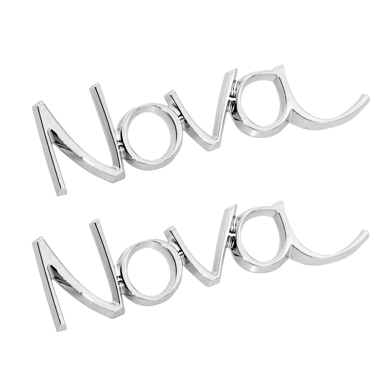2Pc Chrome Kit Front Fender Emblem Badge For 1969-1972 Nova 3953676