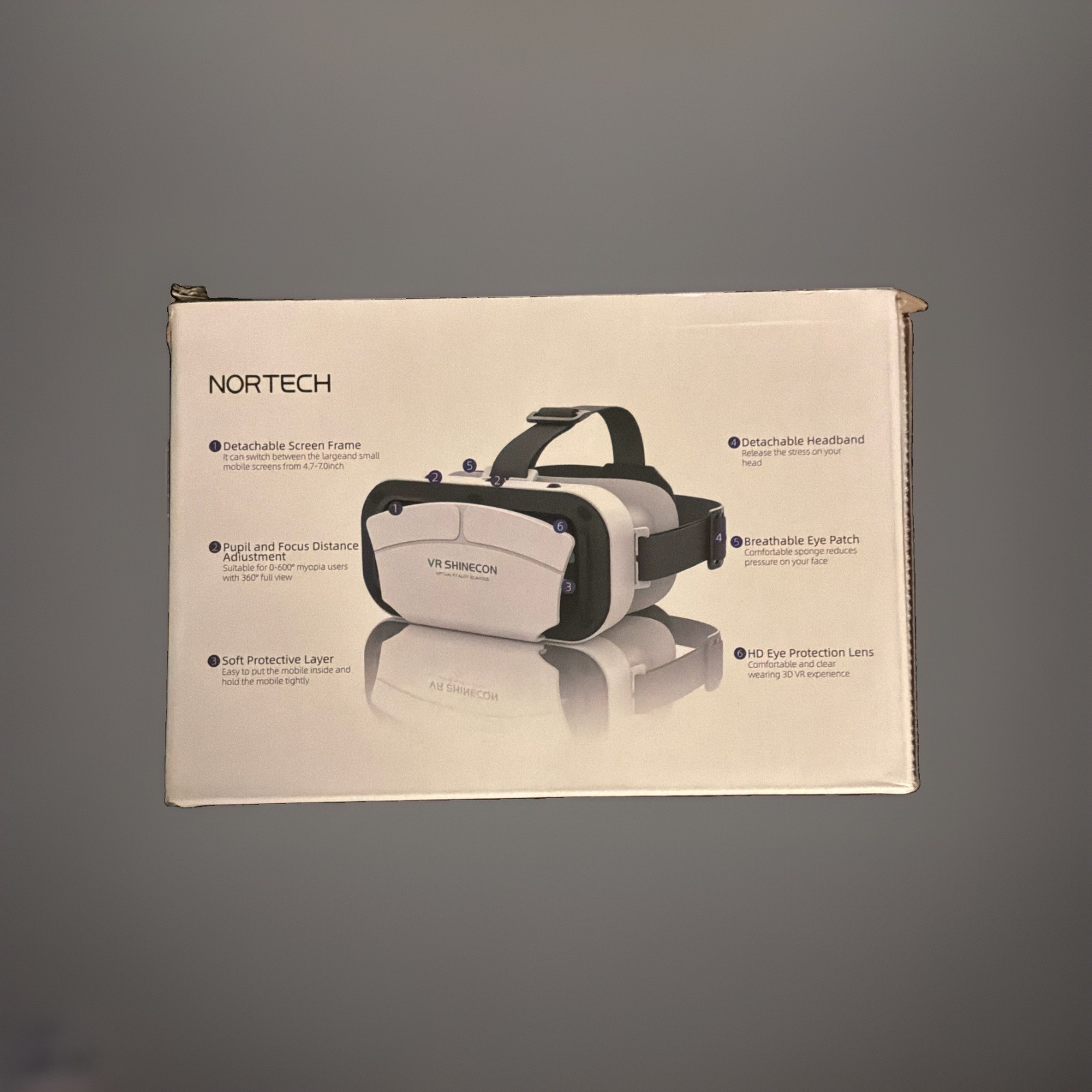 VR Shinecon NOVA VR Smartphone Headset 72Hz 360 View White/Black