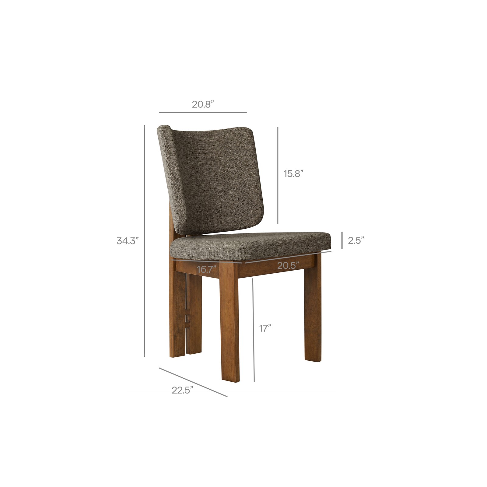 Alba 7-Piece Dining Set in Walnut Taupe