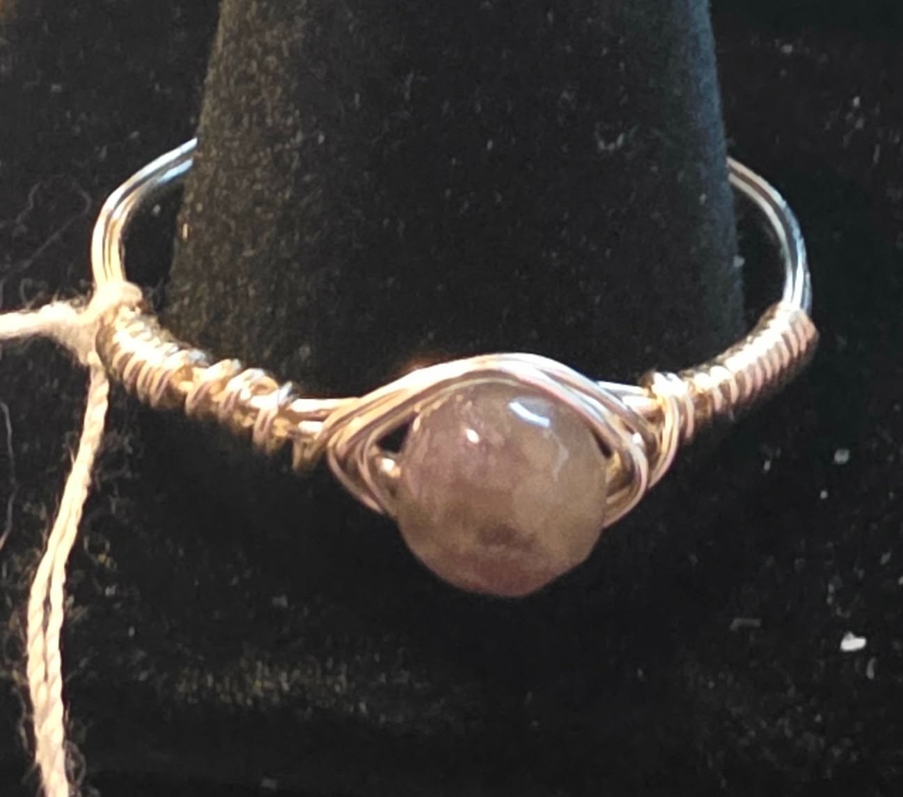 Handmade size 15 Wire-Wrapped Amethyst rings with Silver-Filled Wire