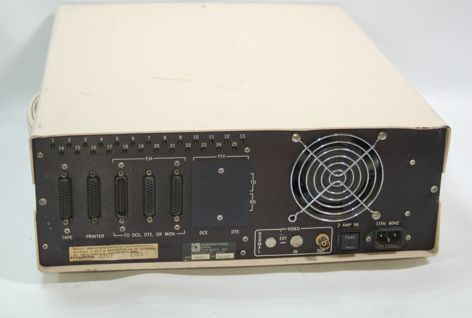 Vintage 1981 International Data Sciences Hawk 4010 Datatrap 5" CRT Power Tested